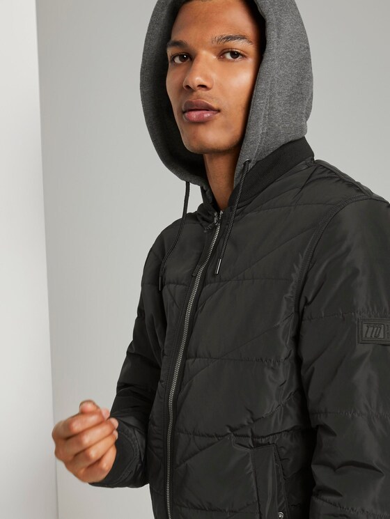 Gesteppte Bomberjacke mit Kapuze - Männer - Black Gesteppte Bomberjacke mit Kapuze - Männer - Black - 9 - TOM TAILOR Denim