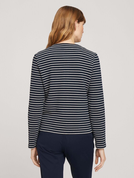 Gestreifter Blazer mit Struktur - Frauen - navy ottoman stripe Gestreifter Blazer mit Struktur - Frauen - navy ottoman stripe - 2 - TOM TAILOR