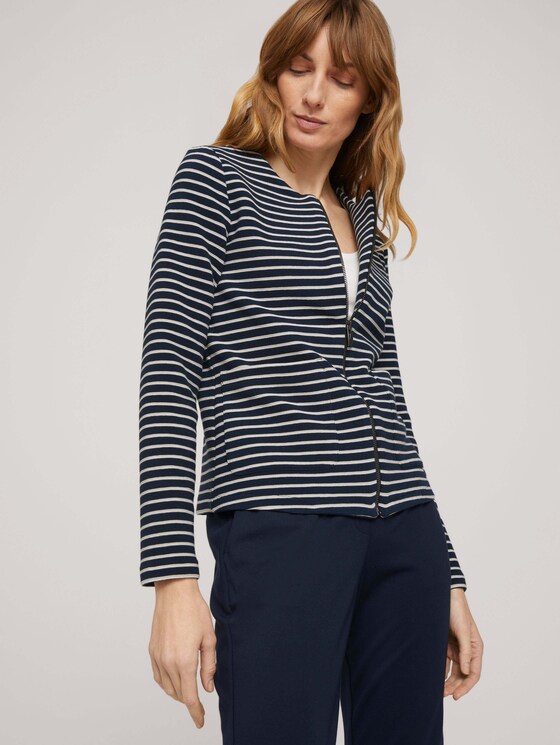Gestreifter Blazer mit Struktur - Frauen - navy ottoman stripe Gestreifter Blazer mit Struktur - Frauen - navy ottoman stripe - 5 - TOM TAILOR