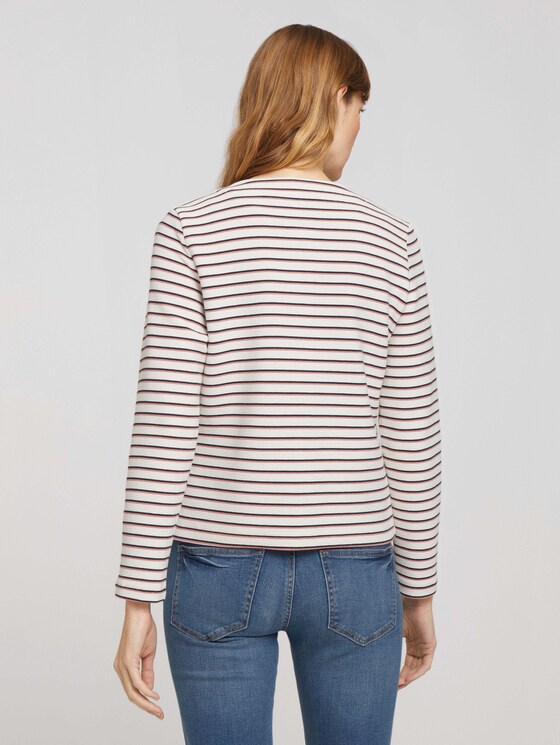 Gestreifter Blazer mit Struktur - Frauen - offwhite ottoman stripe Gestreifter Blazer mit Struktur - Frauen - offwhite ottoman stripe - 2 - TOM TAILOR