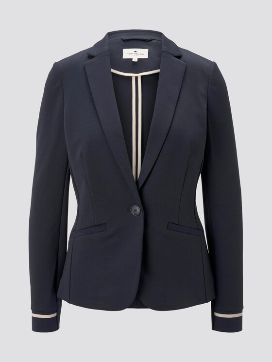Jersey Blazer mit Ripp-Einsätzen - Frauen - Sky Captain Blue Jersey Blazer mit Ripp-Einsätzen - Frauen - Sky Captain Blue - 7 - TOM TAILOR