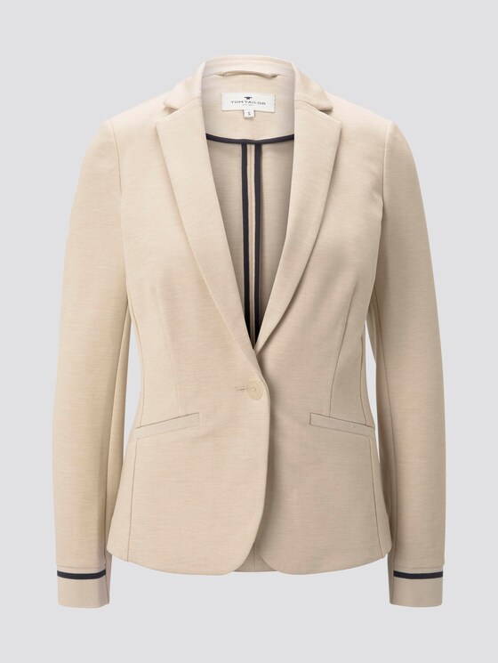 Jersey Blazer mit Ripp-Einsätzen - Frauen - cloud grey melange Jersey Blazer mit Ripp-Einsätzen - Frauen - cloud grey melange - 7 - TOM TAILOR