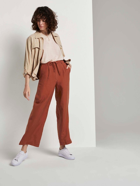 Pantalon Loose Fit En Lin Melange De Tom Tailor