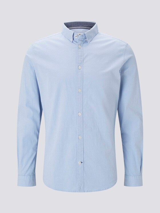 Gemustertes Slim Fit Hemd - Männer - blue chambray navy dots design Gemustertes Slim Fit Hemd - Männer - blue chambray navy dots design - 7 - TOM TAILOR