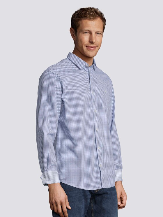 Fein Kariertes Hemd mit Brusttasche - Männer - light blue fil a fil vichy Fein Kariertes Hemd mit Brusttasche - Männer - light blue fil a fil vichy - 5 - TOM TAILOR