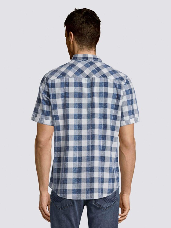Kariertes Kurzarm-Hemd in Indigo - Männer - blue indigo dobby check Kariertes Kurzarm-Hemd in Indigo - Männer - blue indigo dobby check - 2 - TOM TAILOR