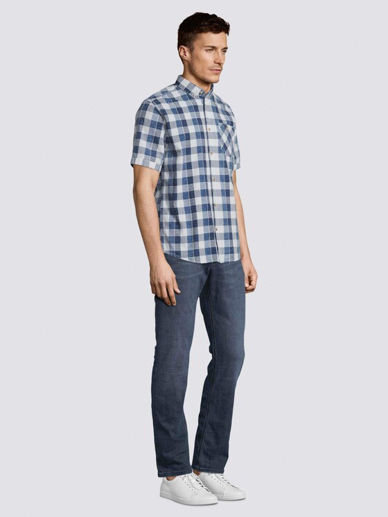 Kariertes Kurzarm-Hemd in Indigo - Männer - blue indigo dobby check Kariertes Kurzarm-Hemd in Indigo - Männer - blue indigo dobby check - 3 - TOM TAILOR
