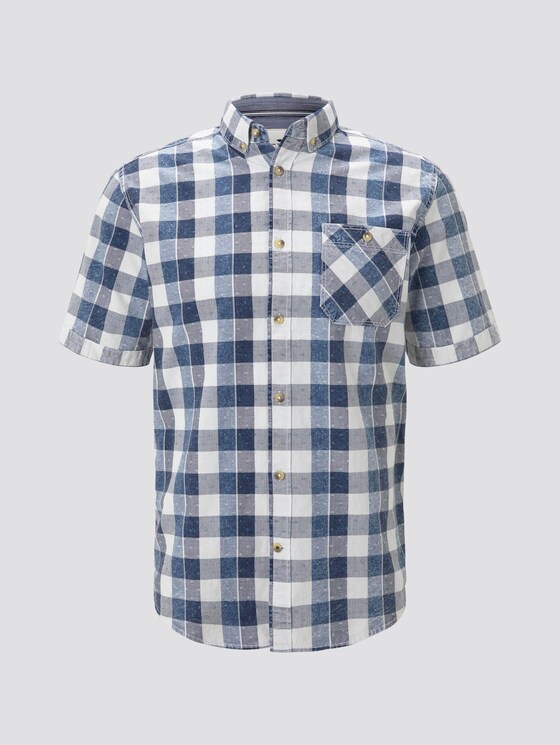 Kariertes Kurzarm-Hemd in Indigo - Männer - blue indigo dobby check Kariertes Kurzarm-Hemd in Indigo - Männer - blue indigo dobby check - 7 - TOM TAILOR