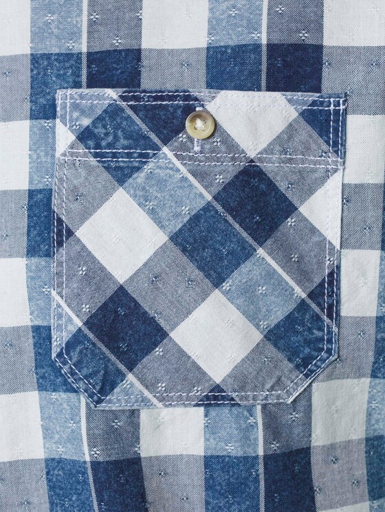 Kariertes Kurzarm-Hemd in Indigo - Männer - blue indigo dobby check Kariertes Kurzarm-Hemd in Indigo - Männer - blue indigo dobby check - 9 - TOM TAILOR