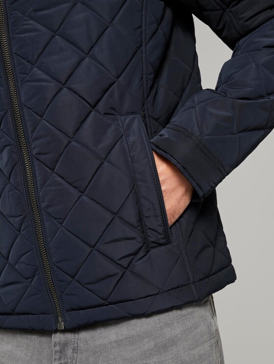 Quilted biker jacket with a stand-up collar - Men - Sky Captain Blue Quilted biker jacket with a stand-up collar - Men - Sky Captain Blue - 10 - TOM TAILOR
