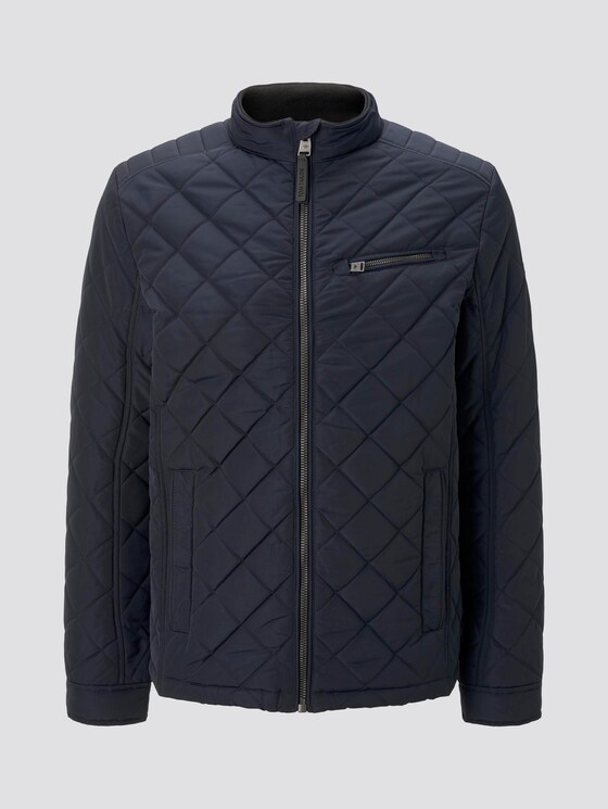 Quilted biker jacket with a stand-up collar - Men - Sky Captain Blue Quilted biker jacket with a stand-up collar - Men - Sky Captain Blue - 7 - TOM TAILOR