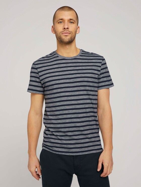 gestreiftes T-Shirt - Männer - Blue White Stripe gestreiftes T-Shirt - Männer - Blue White Stripe - 1 - TOM TAILOR