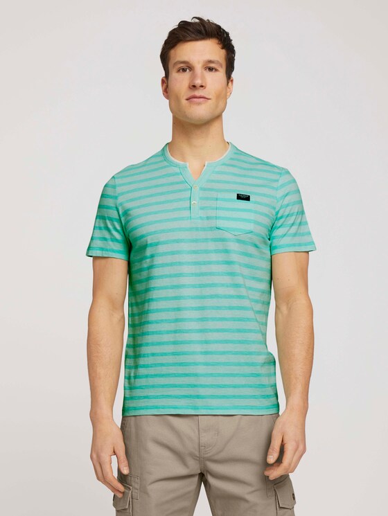 gestreiftes T-Shirt - Männer - lucite green fine stripe gestreiftes T-Shirt - Männer - lucite green fine stripe - 1 - TOM TAILOR