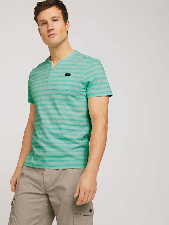 gestreiftes T-Shirt - Männer - lucite green fine stripe gestreiftes T-Shirt - Männer - lucite green fine stripe - 5 - TOM TAILOR