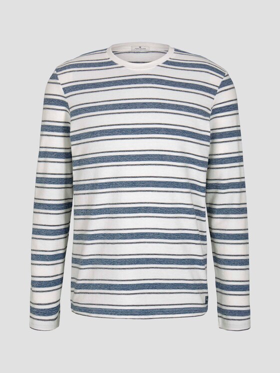 Gestreiftes Langarmshirt mit Struktur - Männer - after dark blue Gestreiftes Langarmshirt mit Struktur - Männer - after dark blue - 7 - TOM TAILOR