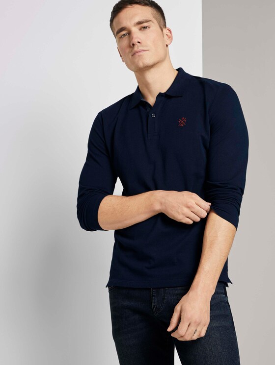 Langarm Poloshirt mit Bio-Baumwolle - Männer - Dark Blue Langarm Poloshirt mit Bio-Baumwolle - Männer - Dark Blue - 5 - TOM TAILOR
