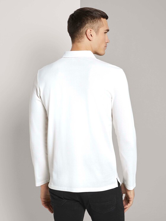 Langarm Poloshirt mit Bio-Baumwolle - Männer - Off White Langarm Poloshirt mit Bio-Baumwolle - Männer - Off White - 2 - TOM TAILOR