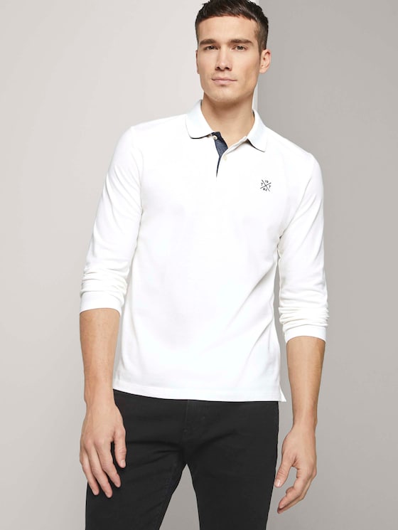 Langarm Poloshirt mit Bio-Baumwolle - Männer - Off White Langarm Poloshirt mit Bio-Baumwolle - Männer - Off White - 5 - TOM TAILOR