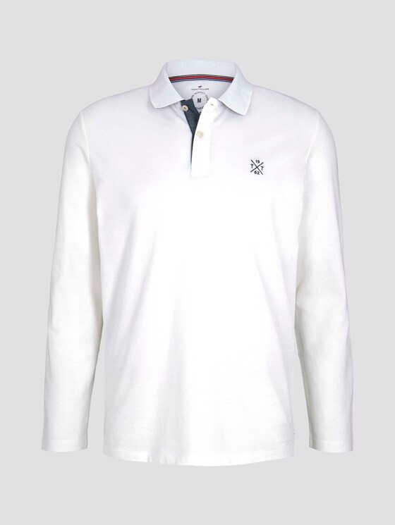 Langarm Poloshirt mit Bio-Baumwolle - Männer - Off White Langarm Poloshirt mit Bio-Baumwolle - Männer - Off White - 7 - TOM TAILOR