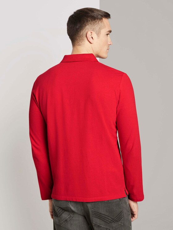 Langarm Poloshirt mit Bio-Baumwolle - Männer - Powerful Red Langarm Poloshirt mit Bio-Baumwolle - Männer - Powerful Red - 2 - TOM TAILOR