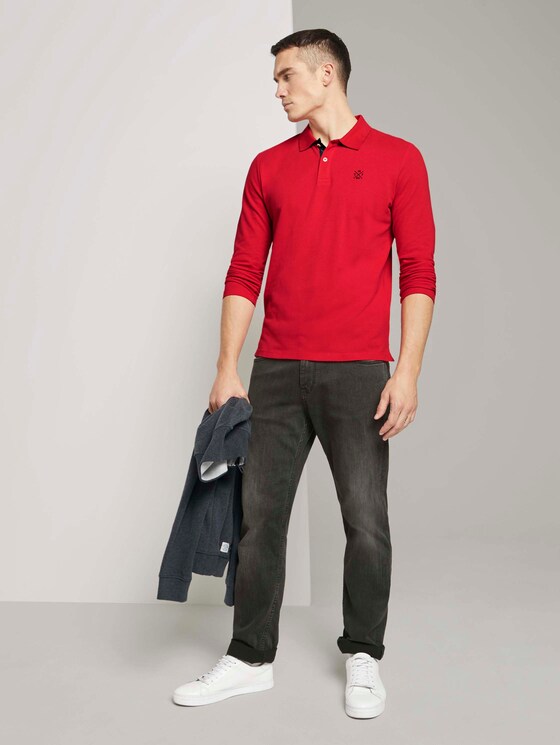 Langarm Poloshirt mit Bio-Baumwolle - Männer - Powerful Red Langarm Poloshirt mit Bio-Baumwolle - Männer - Powerful Red - 3 - TOM TAILOR