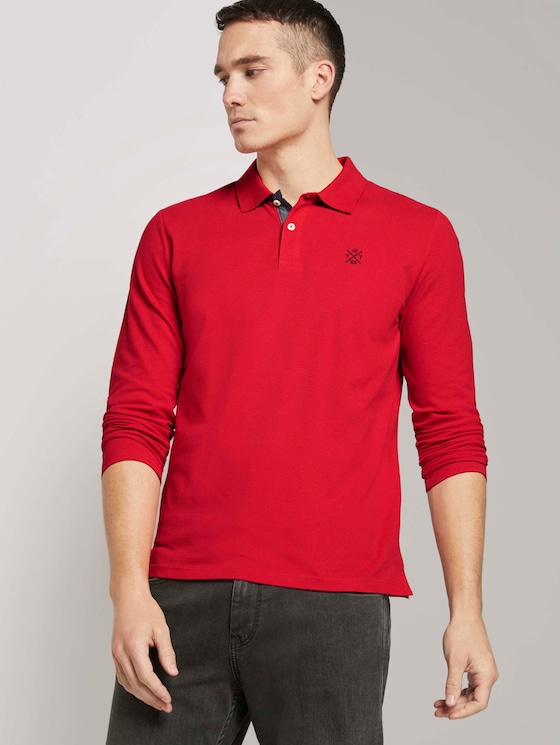 Langarm Poloshirt mit Bio-Baumwolle - Männer - Powerful Red Langarm Poloshirt mit Bio-Baumwolle - Männer - Powerful Red - 5 - TOM TAILOR