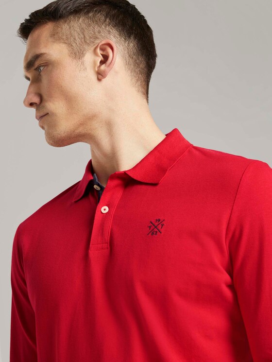 Langarm Poloshirt mit Bio-Baumwolle - Männer - Powerful Red Langarm Poloshirt mit Bio-Baumwolle - Männer - Powerful Red - 9 - TOM TAILOR