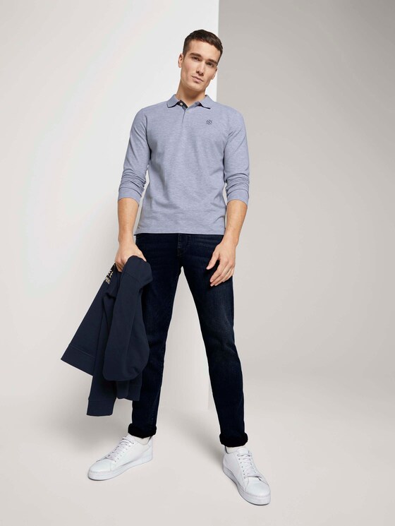 Langarm Poloshirt mit Bio-Baumwolle - Männer - Light Stone Grey Melange Langarm Poloshirt mit Bio-Baumwolle - Männer - Light Stone Grey Melange - 3 - TOM TAILOR