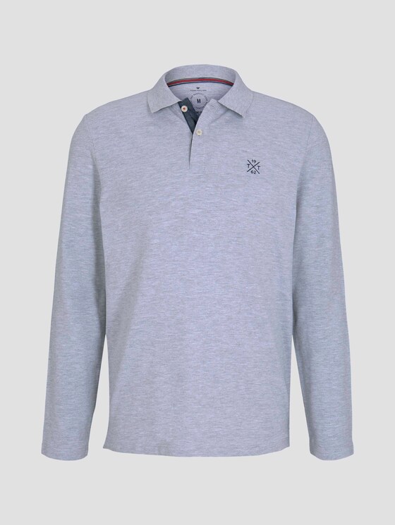 Langarm Poloshirt mit Bio-Baumwolle - Männer - Light Stone Grey Melange Langarm Poloshirt mit Bio-Baumwolle - Männer - Light Stone Grey Melange - 7 - TOM TAILOR