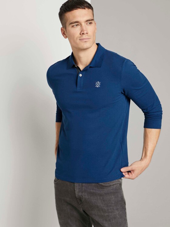 Langarm Poloshirt mit Bio-Baumwolle - Männer - after dark blue Langarm Poloshirt mit Bio-Baumwolle - Männer - after dark blue - 5 - TOM TAILOR