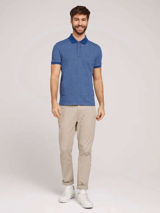Poloshirt mit Birdseye-Muster - Männer - after dark blue Poloshirt mit Birdseye-Muster - Männer - after dark blue - 3 - TOM TAILOR
