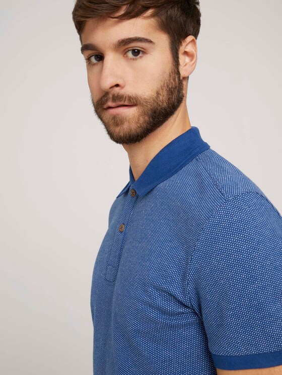 Poloshirt mit Birdseye-Muster - Männer - after dark blue Poloshirt mit Birdseye-Muster - Männer - after dark blue - 9 - TOM TAILOR