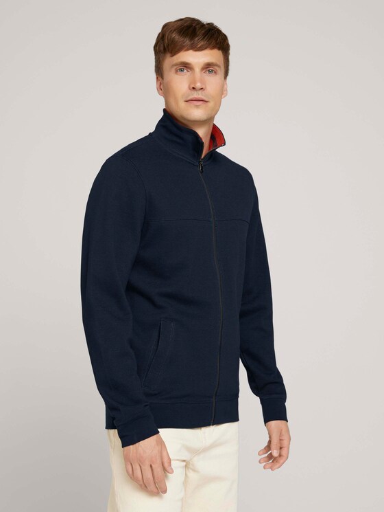 Sweatjacke mit Stehkragen - Männer - Dark Blue Sweatjacke mit Stehkragen - Männer - Dark Blue - 1 - TOM TAILOR