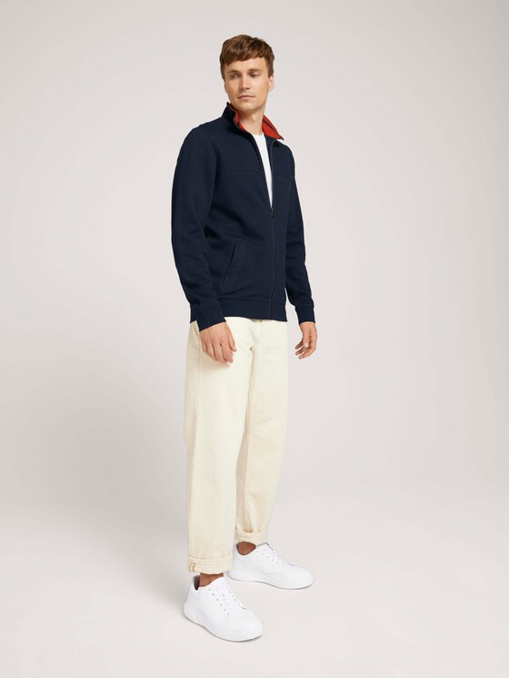 Sweatjacke mit Stehkragen - Männer - Dark Blue Sweatjacke mit Stehkragen - Männer - Dark Blue - 3 - TOM TAILOR
