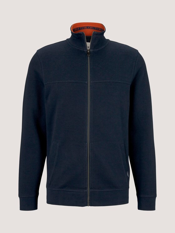 Sweatjacke mit Stehkragen - Männer - Dark Blue Sweatjacke mit Stehkragen - Männer - Dark Blue - 7 - TOM TAILOR