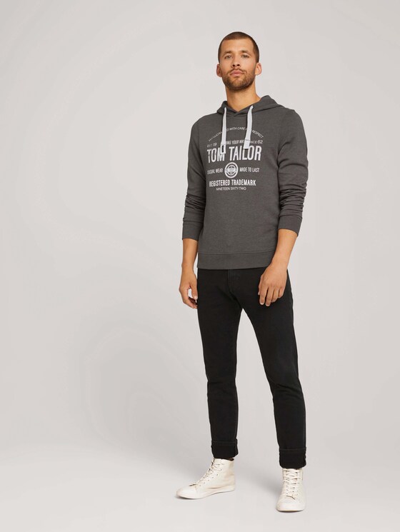 Hoodie mit Logoprint - Männer - Cyber Grey Melange Hoodie mit Logoprint - Männer - Cyber Grey Melange - 3 - TOM TAILOR