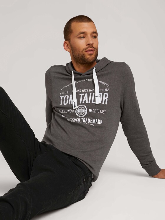 Hoodie mit Logoprint - Männer - Cyber Grey Melange Hoodie mit Logoprint - Männer - Cyber Grey Melange - 5 - TOM TAILOR