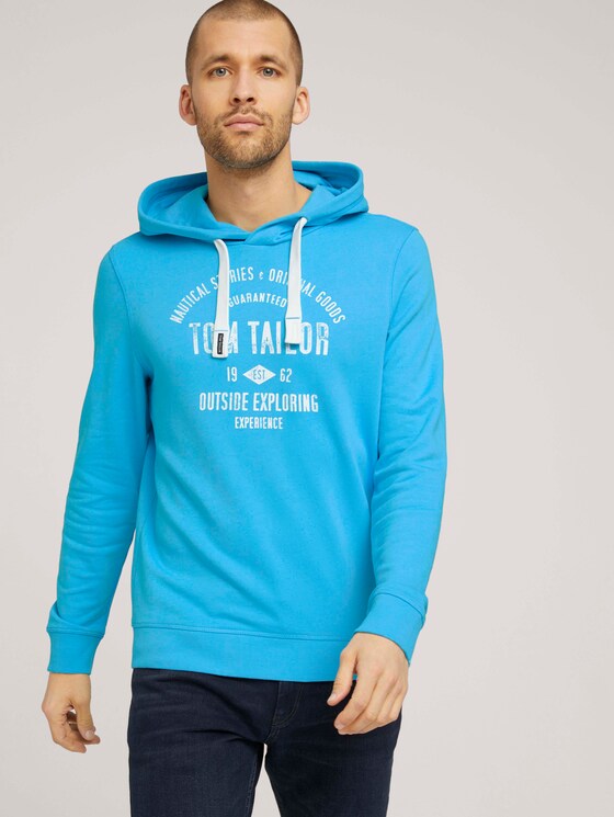 Hoodie mit Logoprint - Männer - aquarius turquoise Hoodie mit Logoprint - Männer - aquarius turquoise - 5 - TOM TAILOR