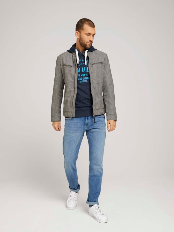Hoodie mit Logoprint - Männer - sky captain blue white melange Hoodie mit Logoprint - Männer - sky captain blue white melange - 3 - TOM TAILOR