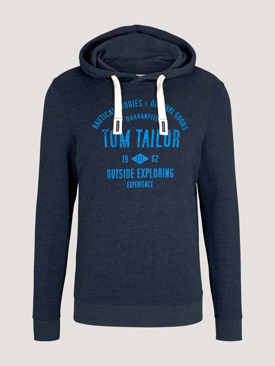 Hoodie mit Logoprint - Männer - sky captain blue white melange Hoodie mit Logoprint - Männer - sky captain blue white melange - 7 - TOM TAILOR