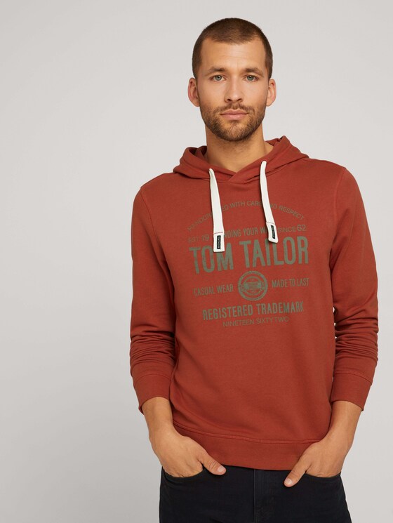 Hoodie mit Logoprint - Männer - chili oil red Hoodie mit Logoprint - Männer - chili oil red - 5 - TOM TAILOR