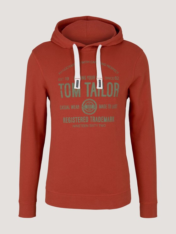 Hoodie mit Logoprint - Männer - chili oil red Hoodie mit Logoprint - Männer - chili oil red - 7 - TOM TAILOR