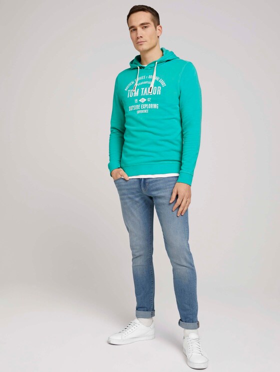 Hoodie mit Logoprint - Männer - dusty aqua Hoodie mit Logoprint - Männer - dusty aqua - 3 - TOM TAILOR