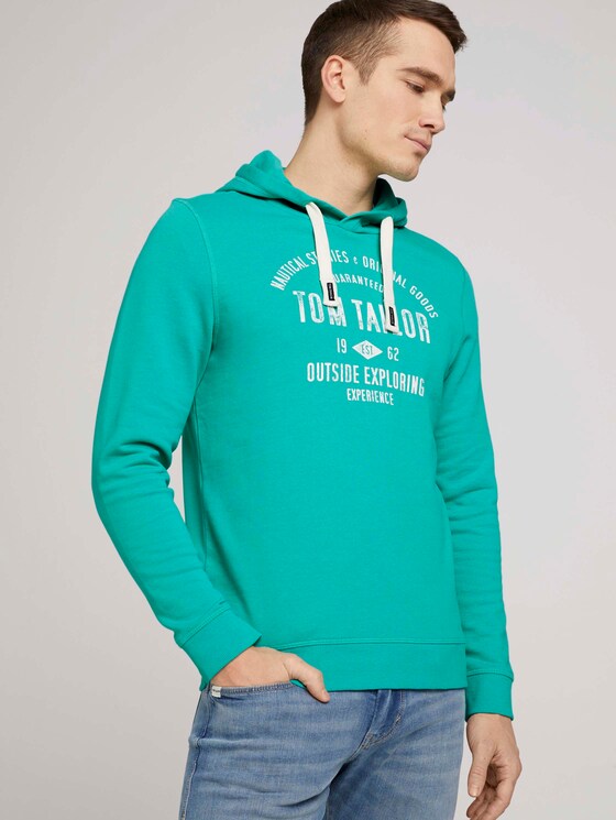 Hoodie mit Logoprint - Männer - dusty aqua Hoodie mit Logoprint - Männer - dusty aqua - 5 - TOM TAILOR