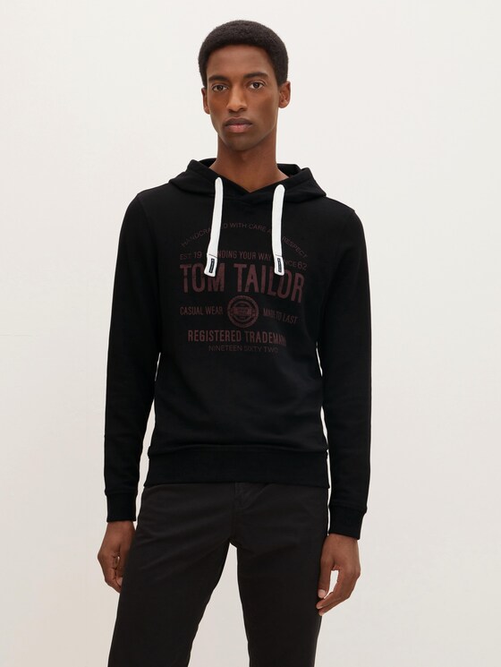 Hoodie mit Logoprint - Männer - Black Hoodie mit Logoprint - Männer - Black - 1 - TOM TAILOR
