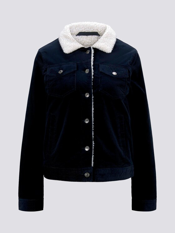 Cordjacke mit Futter und Fellkragen - Frauen - Sky Captain Blue Cordjacke mit Futter und Fellkragen - Frauen - Sky Captain Blue - 7 - TOM TAILOR Denim