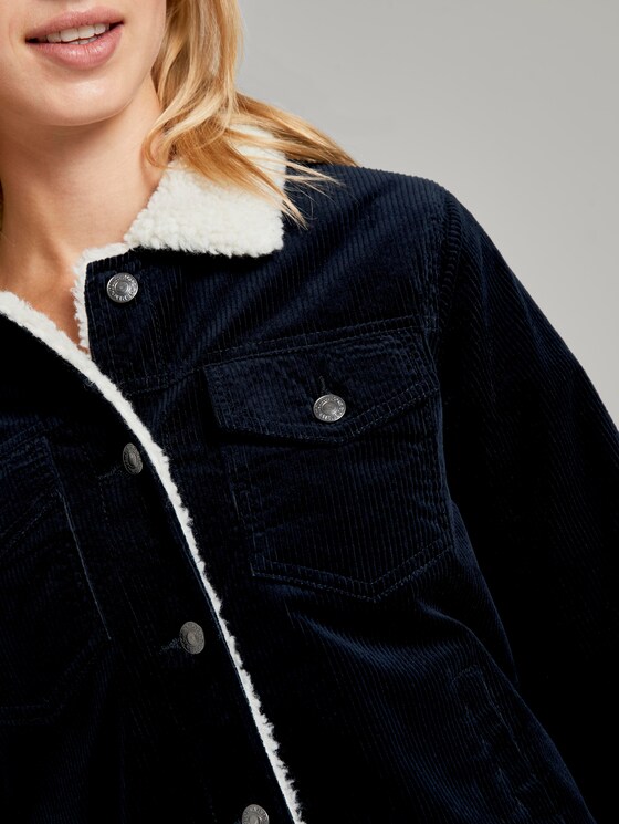 Cordjacke mit Futter und Fellkragen - Frauen - Sky Captain Blue Cordjacke mit Futter und Fellkragen - Frauen - Sky Captain Blue - 9 - TOM TAILOR Denim