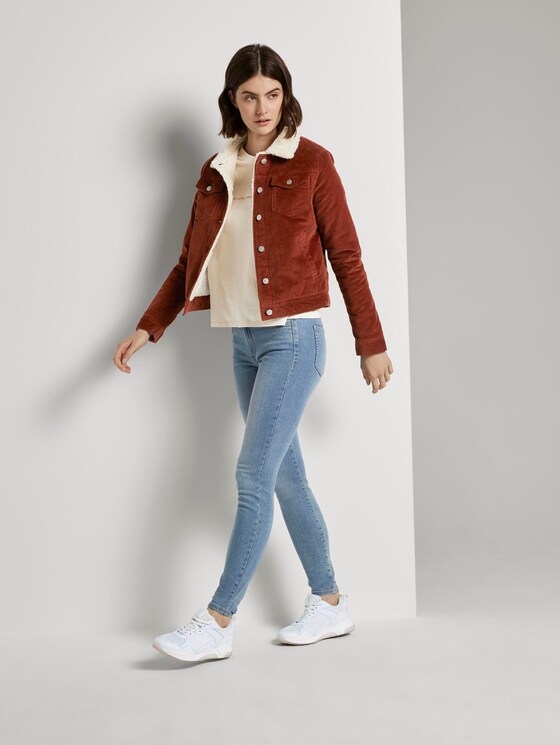 Cordjacke mit Futter und Fellkragen - Frauen - Rust Orange Cordjacke mit Futter und Fellkragen - Frauen - Rust Orange - 3 - TOM TAILOR Denim