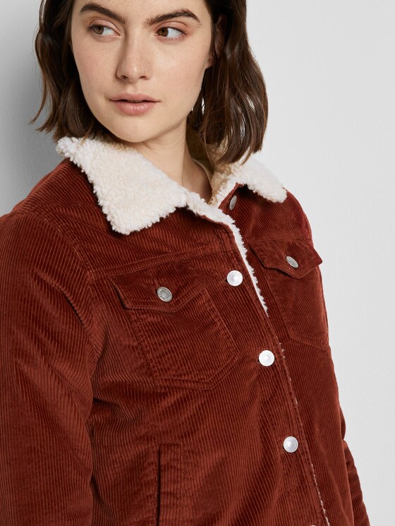 Cordjacke mit Futter und Fellkragen - Frauen - Rust Orange Cordjacke mit Futter und Fellkragen - Frauen - Rust Orange - 9 - TOM TAILOR Denim