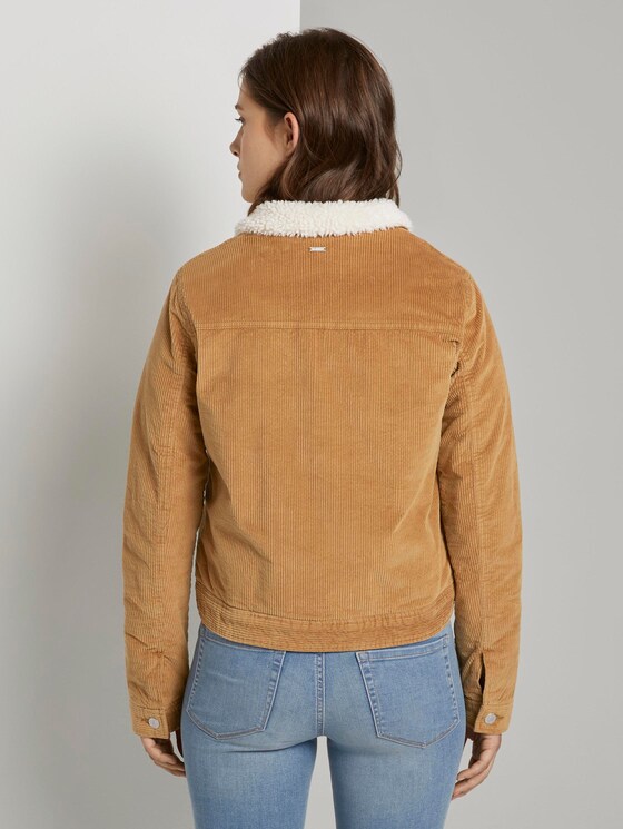 Lined corduroy jacket with fur collar - Women - fudge brown Lined corduroy jacket with fur collar - Women - fudge brown - 2 - TOM TAILOR Denim